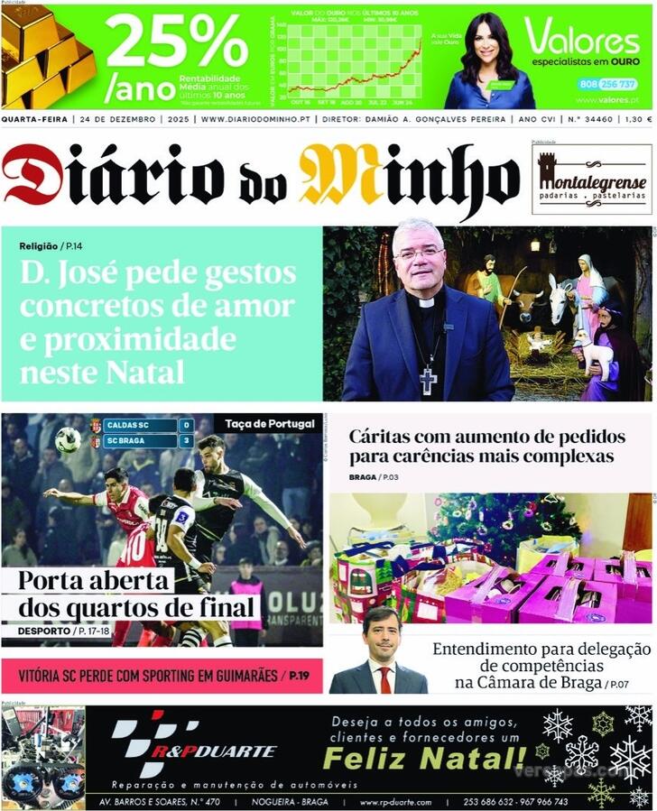 Capa Di�rio do Minho - 2025-12-24
