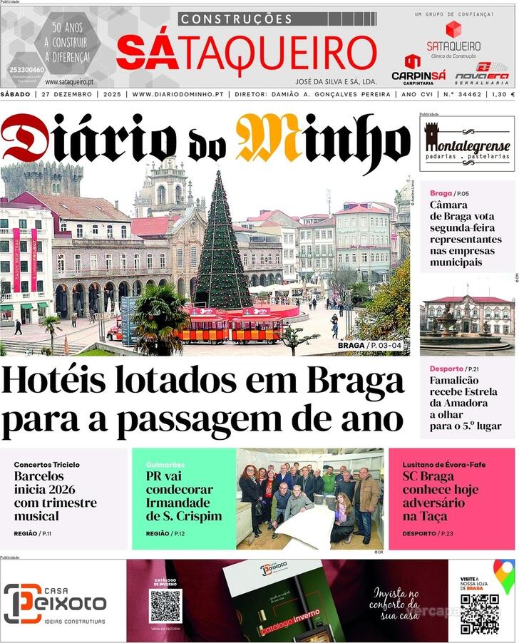 Capa Di�rio do Minho - 2025-12-27