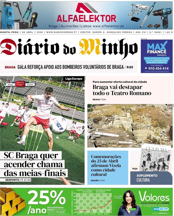 Capa Di�rio do Minho - 2026-04-08