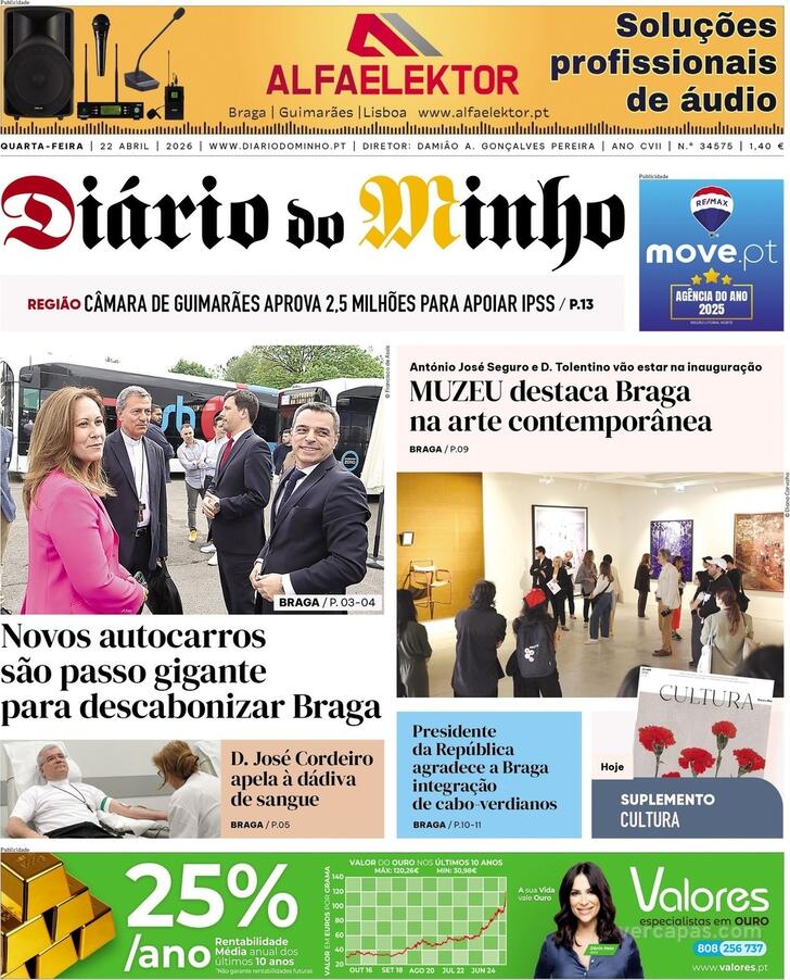 Capa Di�rio do Minho - 2026-04-22