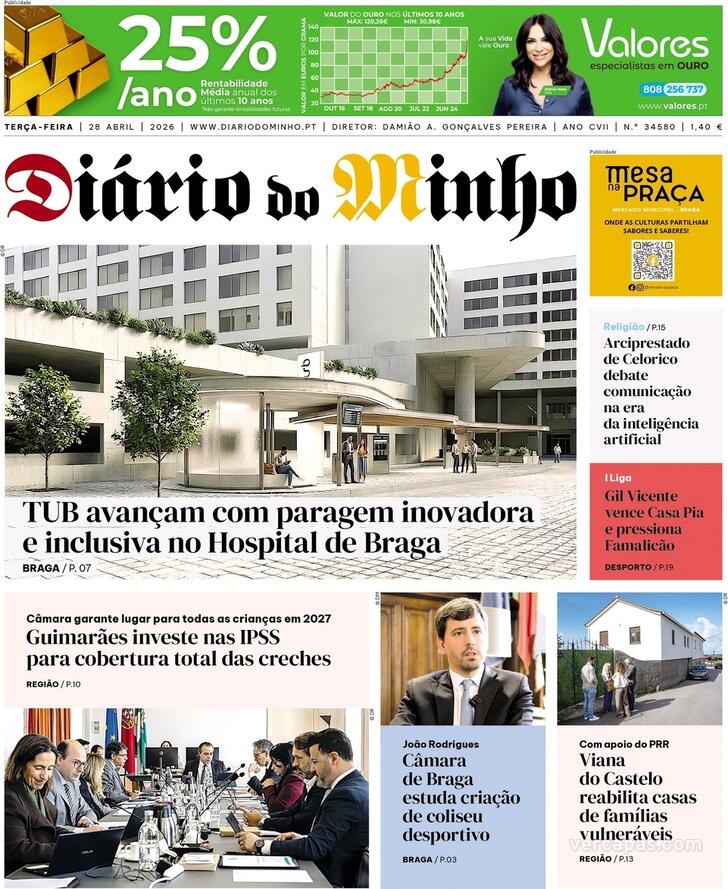 Capa Di�rio do Minho - 2026-04-28