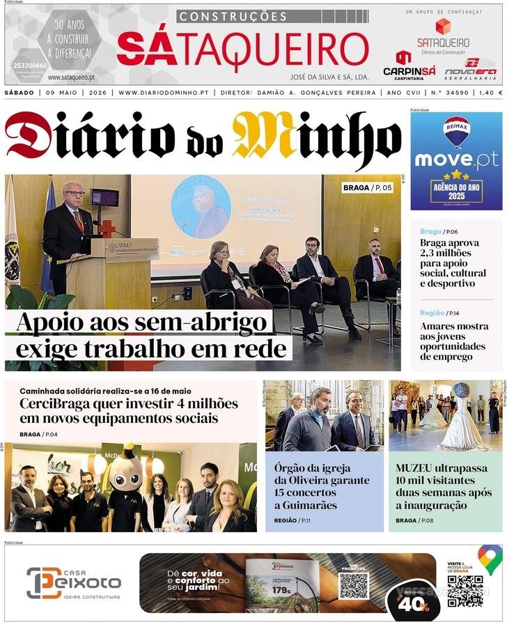 Capa Di�rio do Minho - 2026-05-09