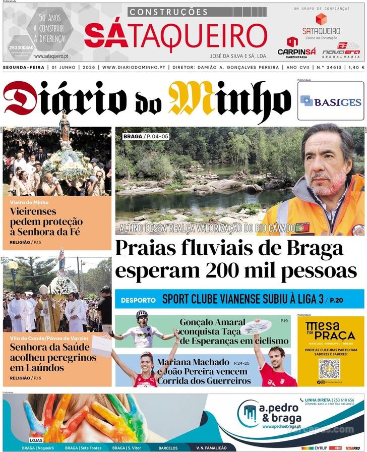 Capa Di�rio do Minho - 2026-06-01