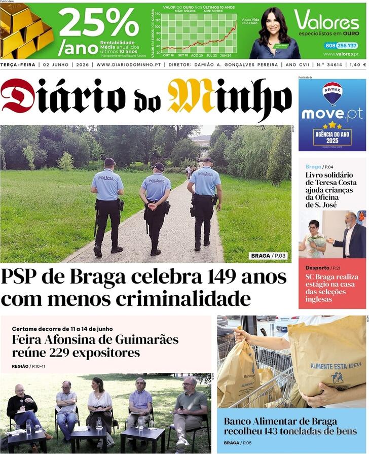 Capa Di�rio do Minho - 2026-06-02