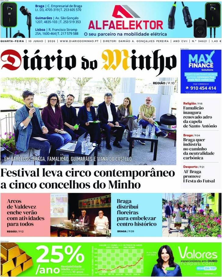 Capa Di�rio do Minho - 2026-06-10