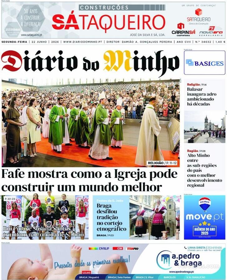 Capa Di�rio do Minho - 2026-06-22
