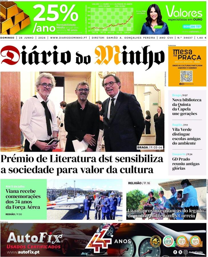 Capa Di�rio do Minho - 2026-06-28
