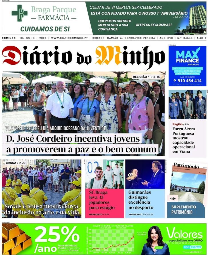Capa Di�rio do Minho - 2026-07-05