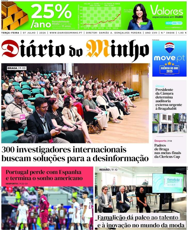 Capa Di�rio do Minho - 2026-07-07