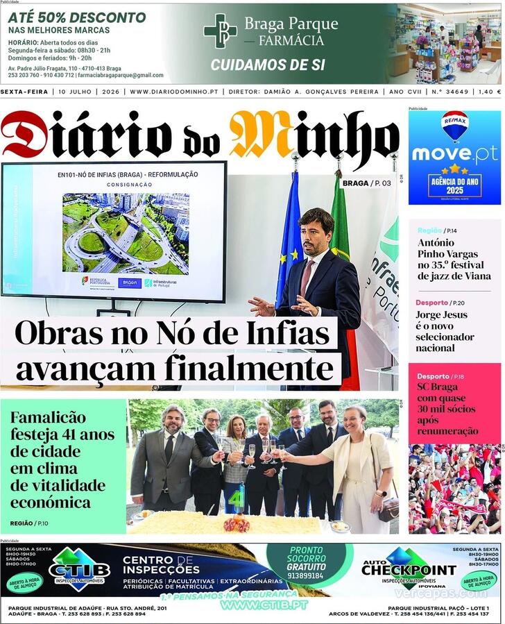 Capa Di�rio do Minho - 2026-07-10