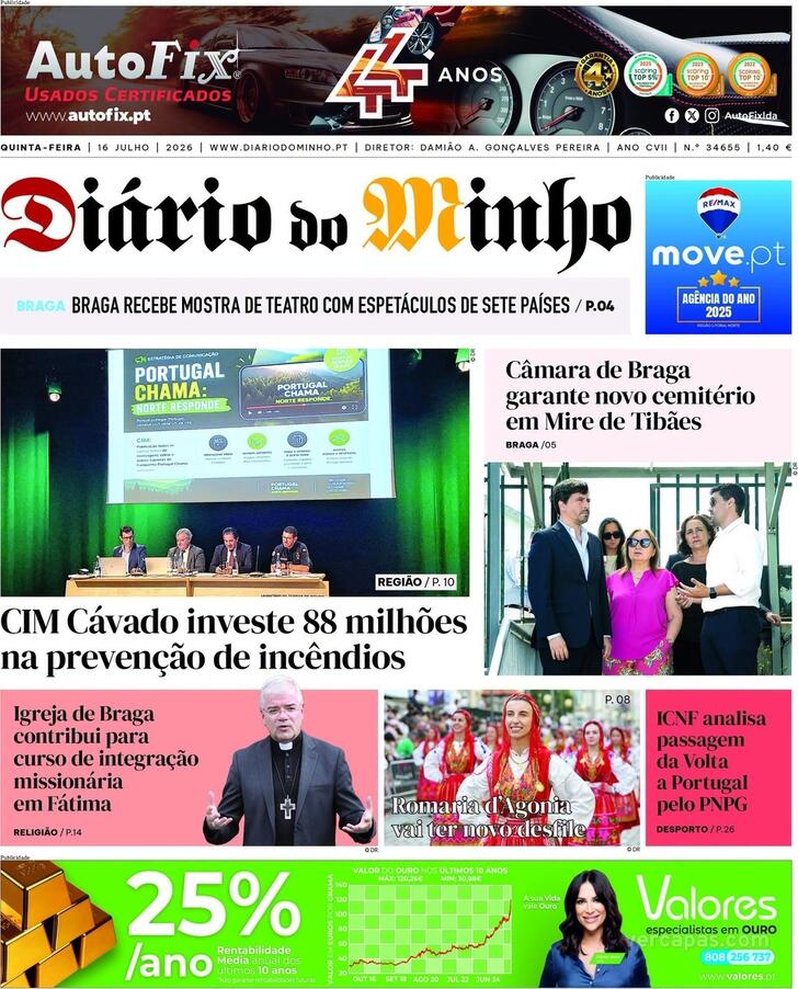 Capa Di�rio do Minho - 2026-07-16