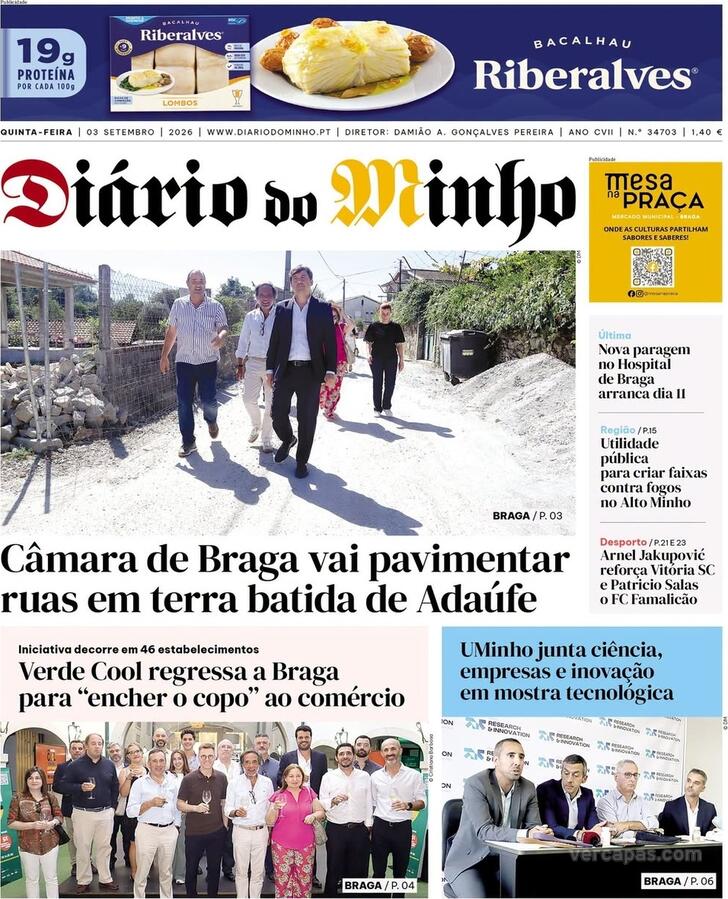 Capa Di�rio do Minho - 2026-09-03