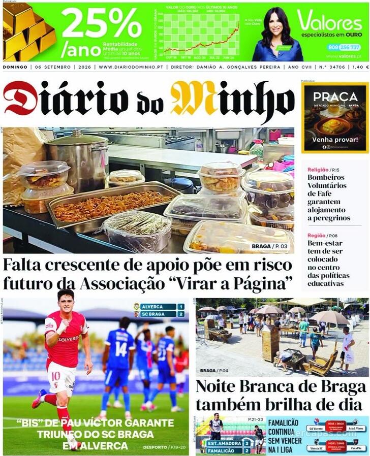 Capa Di�rio do Minho - 2026-09-06