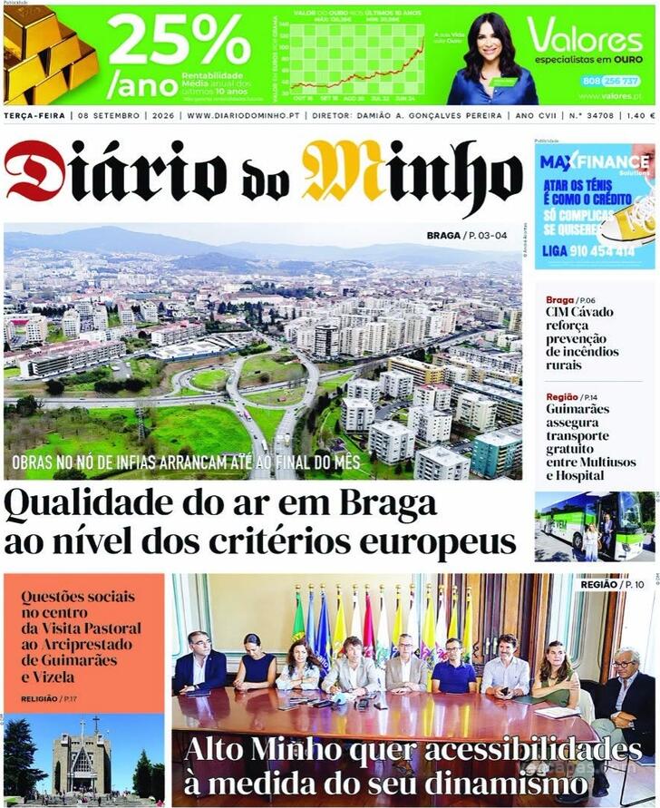 Capa Di�rio do Minho - 2026-09-08