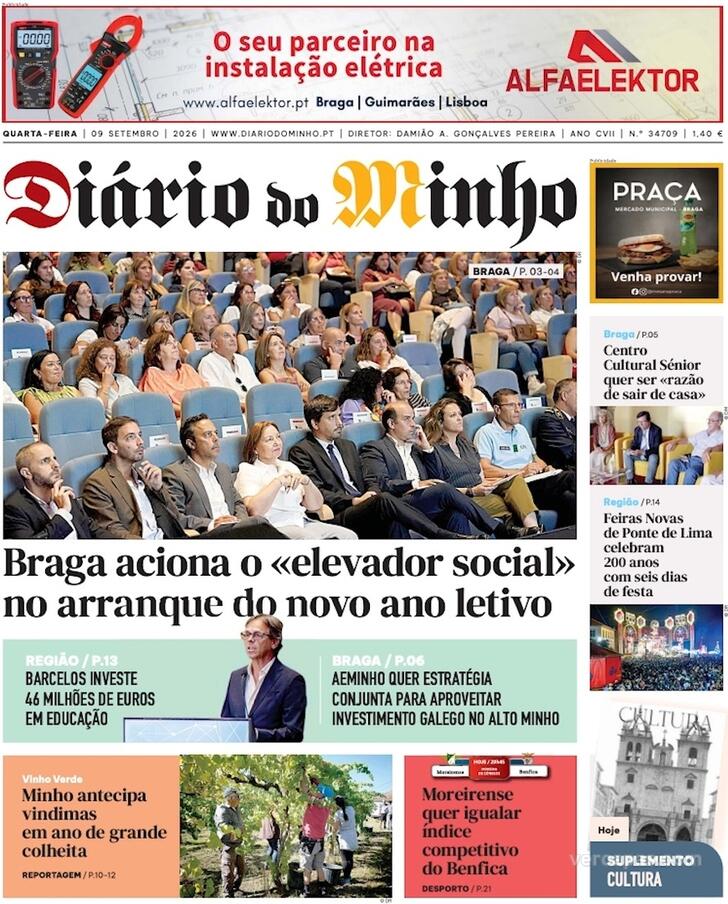 Capa Di�rio do Minho - 2026-09-09