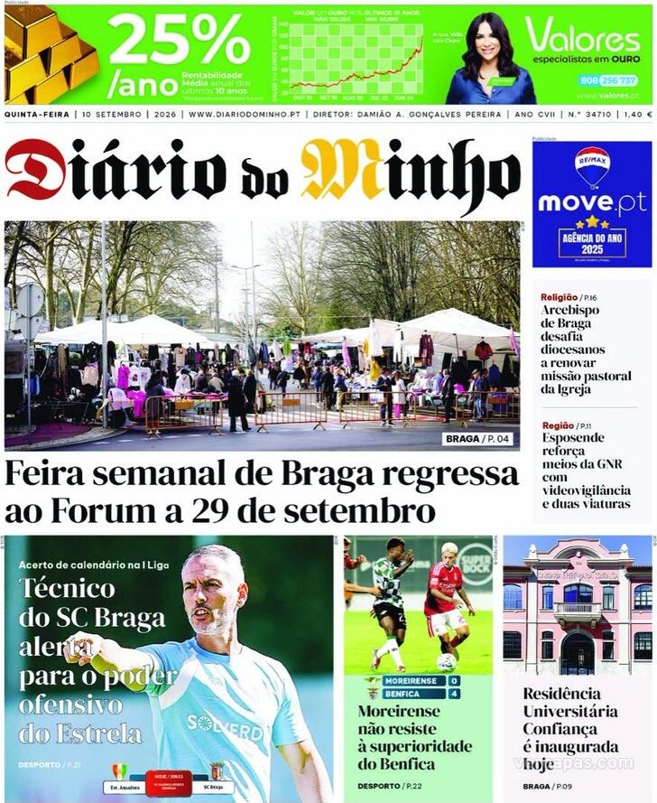 Capa Di�rio do Minho - 2026-09-10