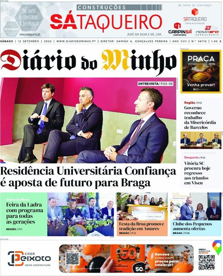 Capa Di�rio do Minho - 2026-09-12