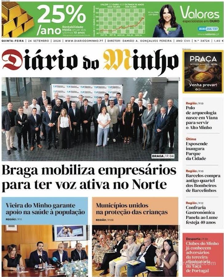 Capa Di�rio do Minho - 2026-09-24