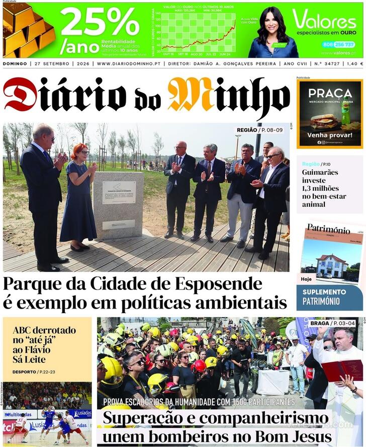 Capa Di�rio do Minho - 2026-09-27