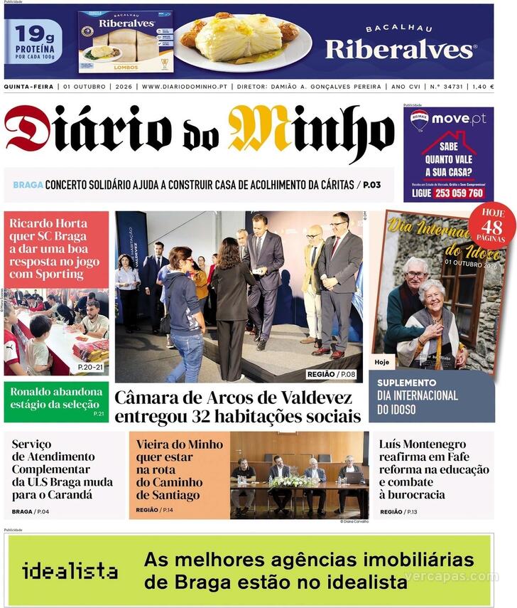 Capa Di�rio do Minho - 2026-10-01