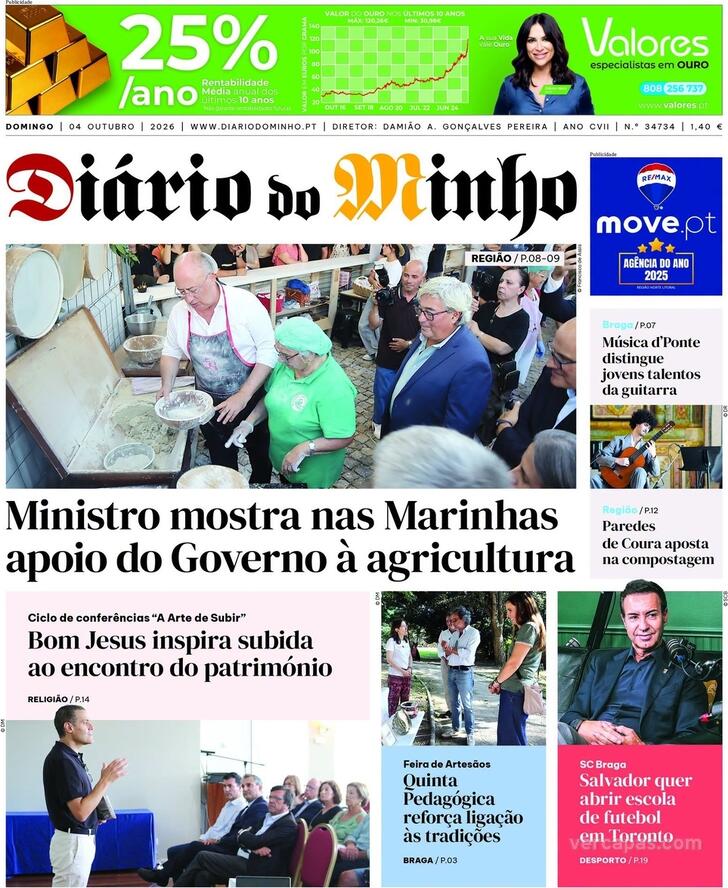 Capa Di�rio do Minho - 2026-10-04