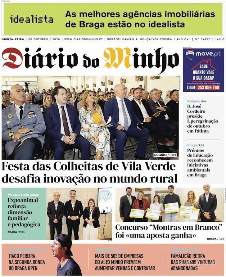 Capa Di�rio do Minho - 2026-10-08