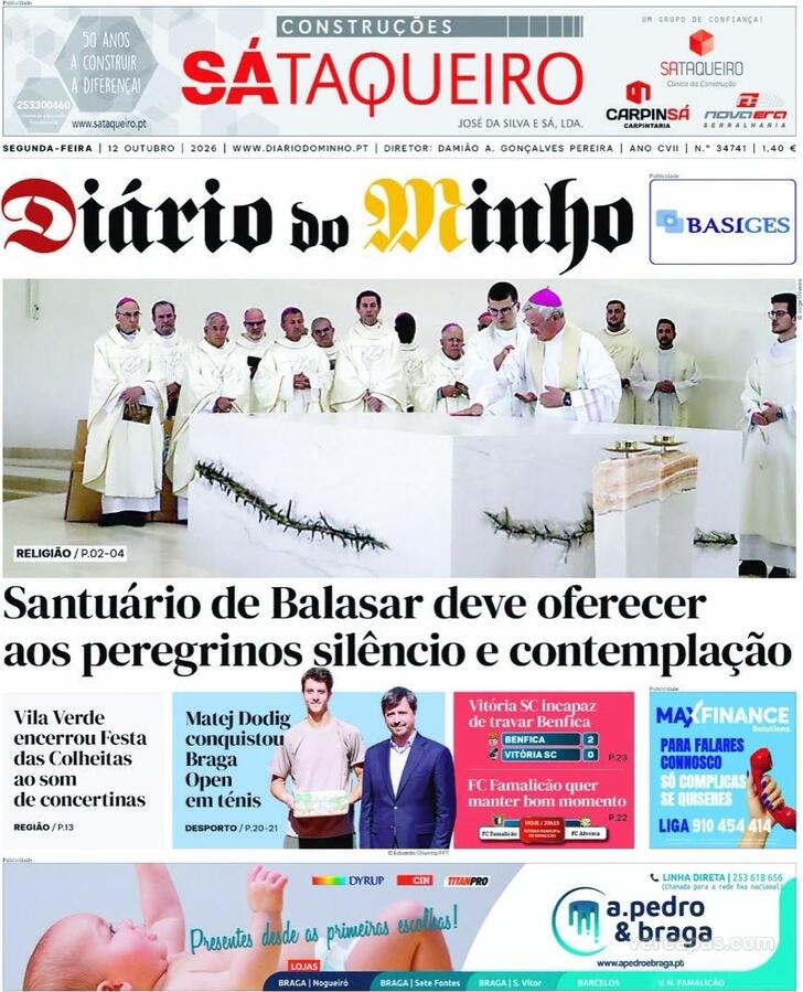 Capa Di�rio do Minho - 2026-10-12