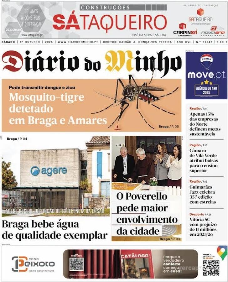 Capa Di�rio do Minho - 2026-10-17