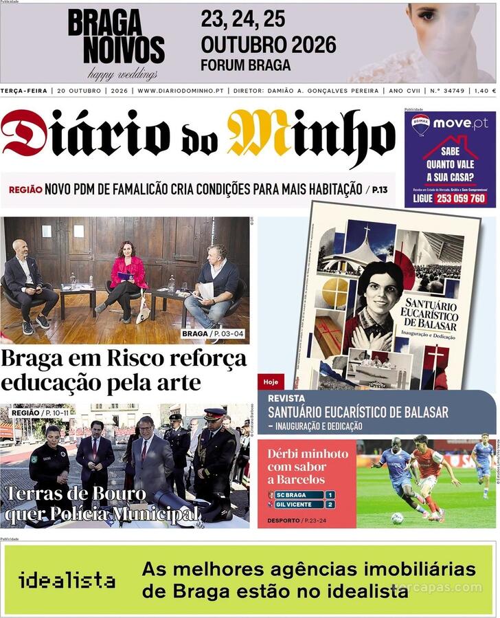 Capa Di�rio do Minho - 2026-10-20