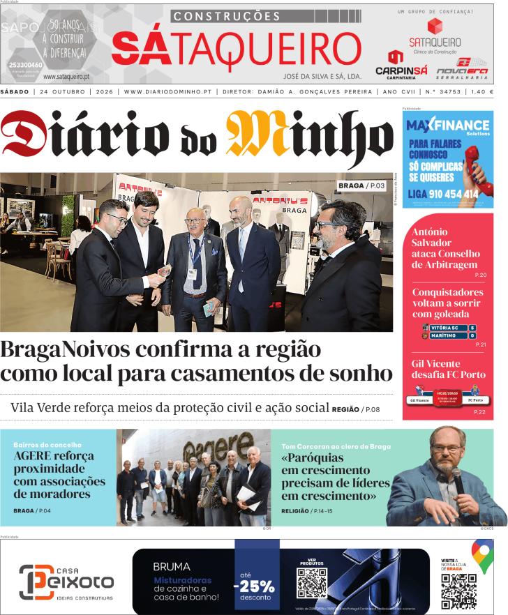 Capa Di�rio do Minho - 2026-10-24