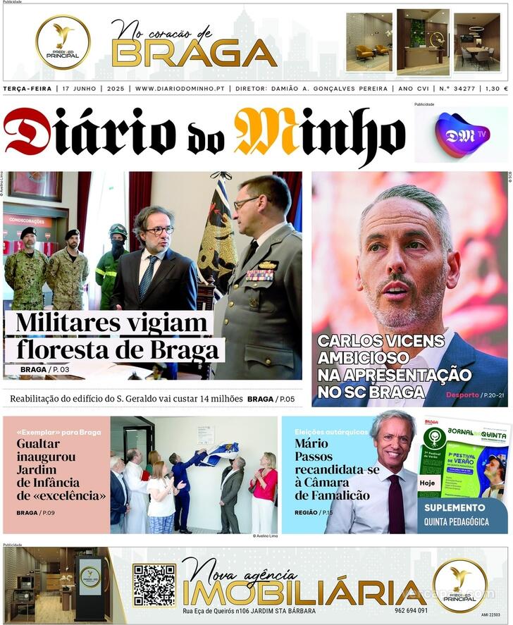 Capa Dirio do Minho - 2025-06-17