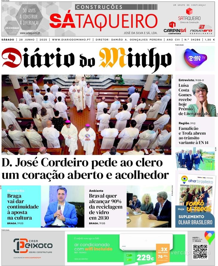Capa Dirio do Minho - 2025-06-28