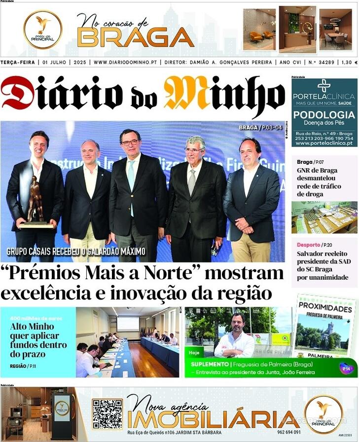 Capa Dirio do Minho - 2025-07-01