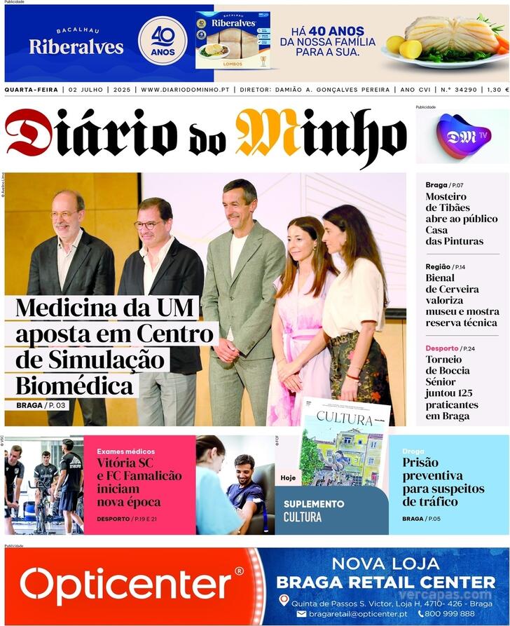 Capa Dirio do Minho - 2025-07-02