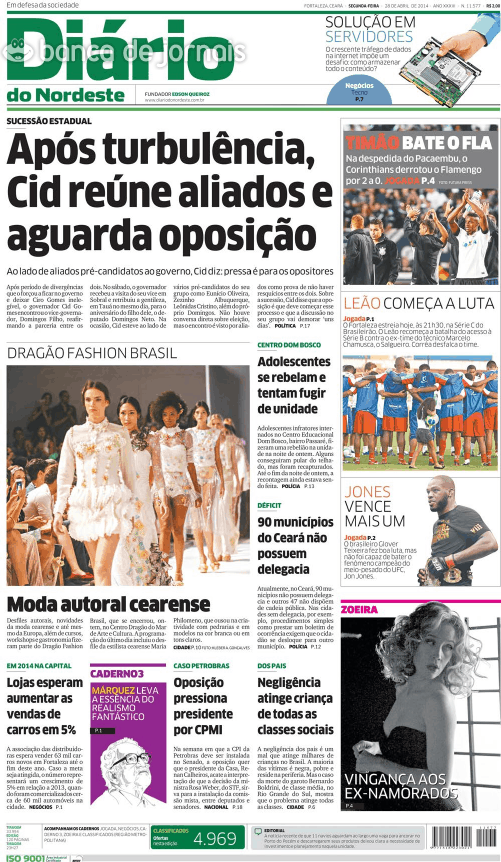 Capa Dirio do Nordeste - 2014-04-28