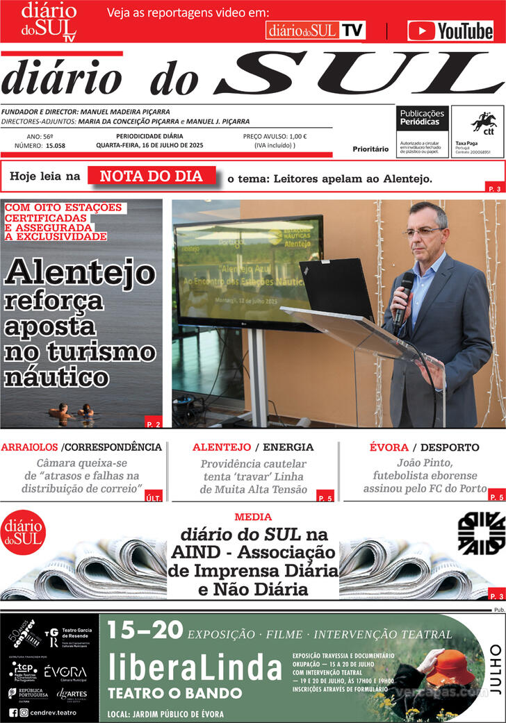 Capa Dirio do Sul - 2025-07-16
