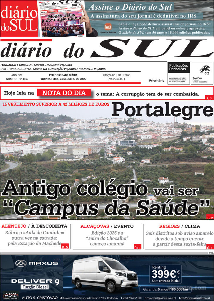 Capa Dirio do Sul - 2025-07-24