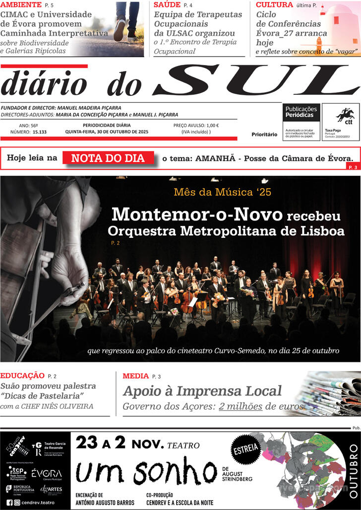 Capa Di�rio do Sul - 2025-10-30