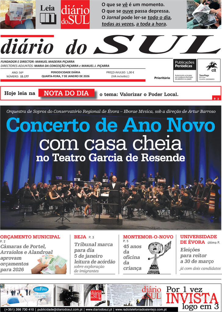 Capa Di�rio do Sul - 2026-01-07