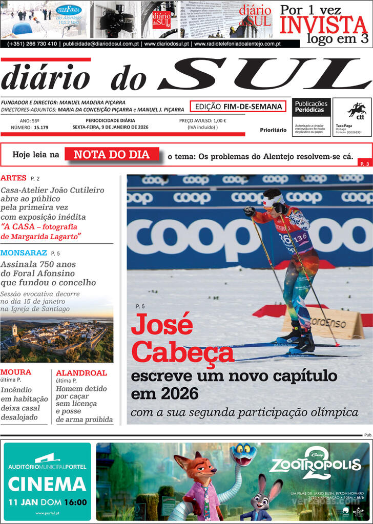 Capa Di�rio do Sul - 2026-01-09