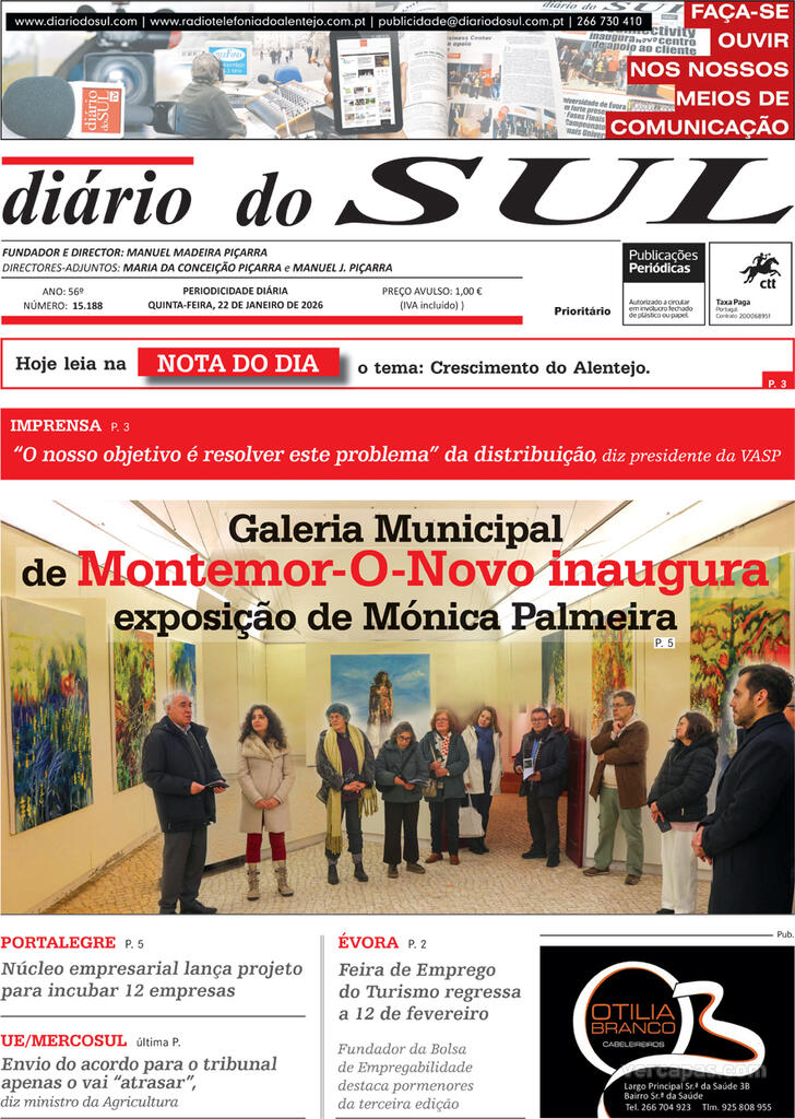 Capa Di�rio do Sul - 2026-01-22