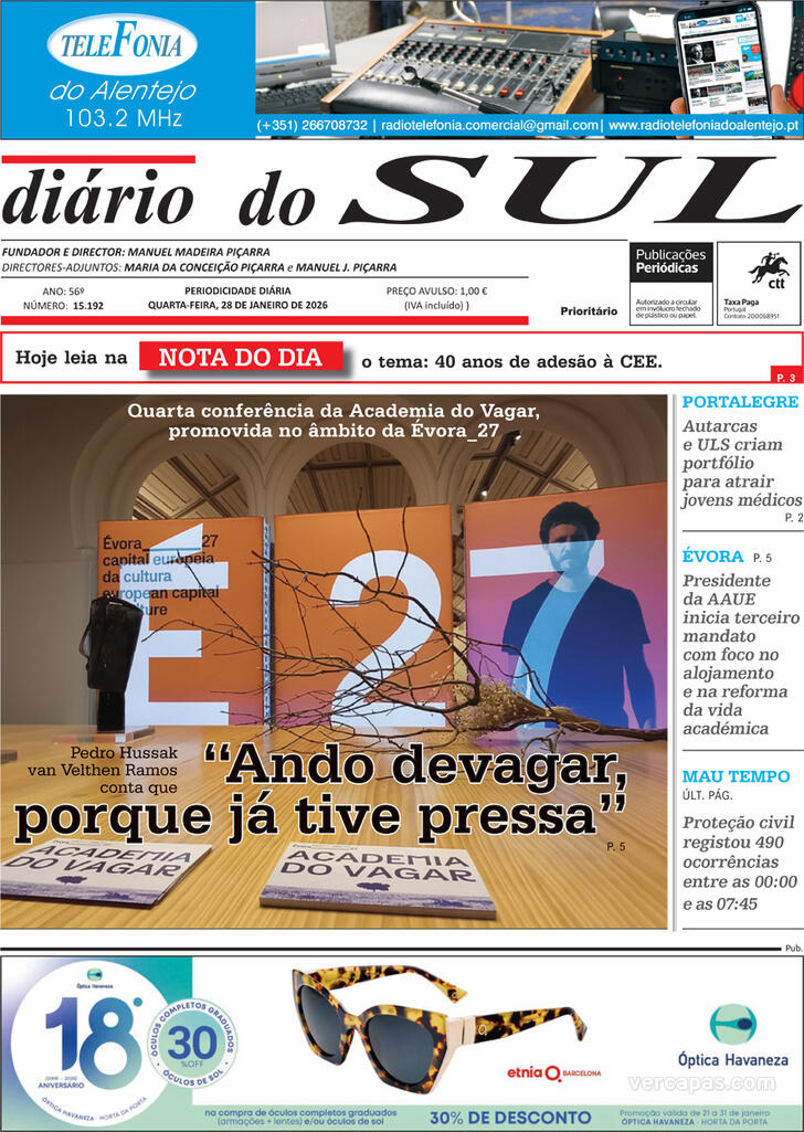 Capa Di�rio do Sul - 2026-01-28