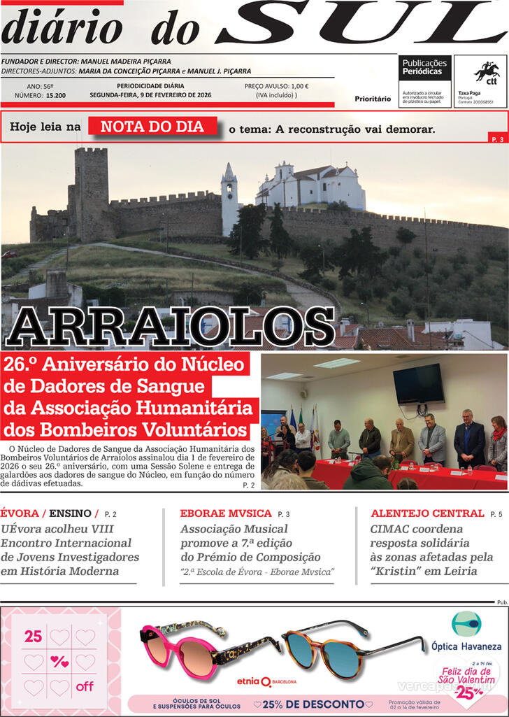 Capa Di�rio do Sul - 2026-02-09