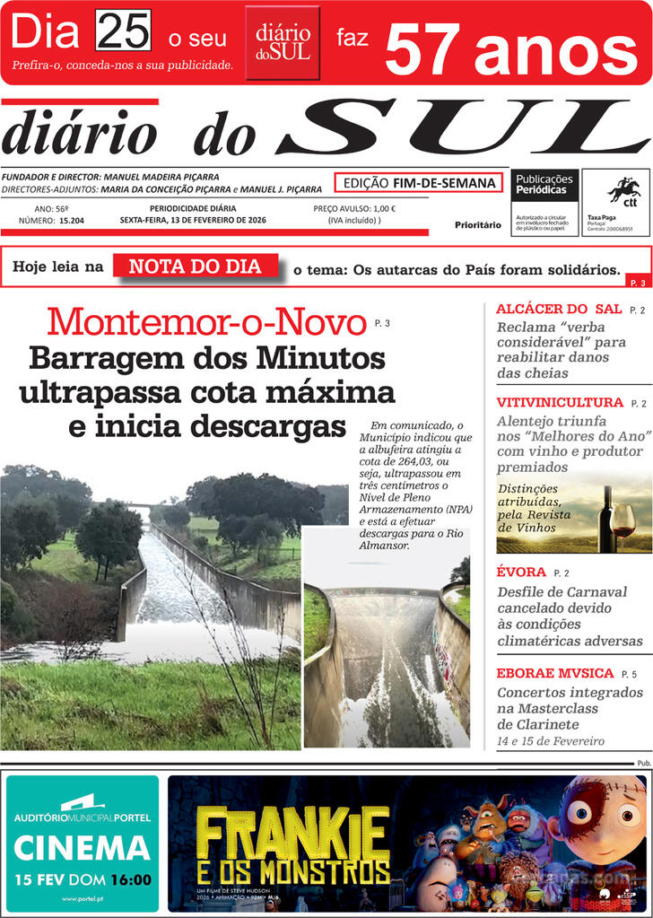 Capa Di�rio do Sul - 2026-02-13