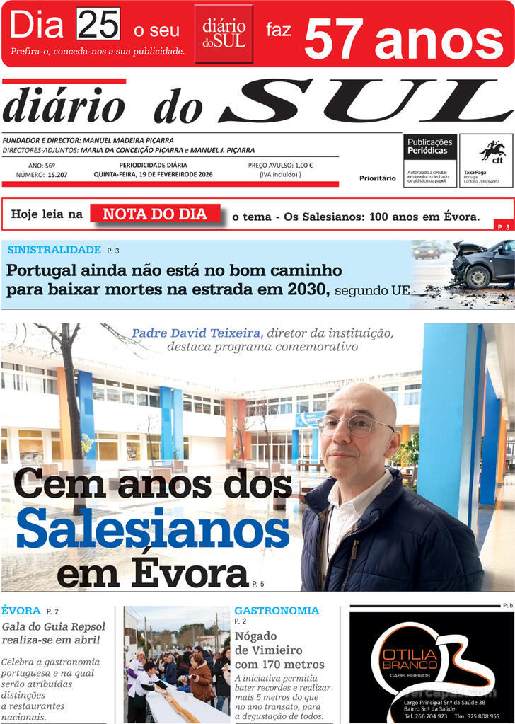 Capa Di�rio do Sul - 2026-02-19