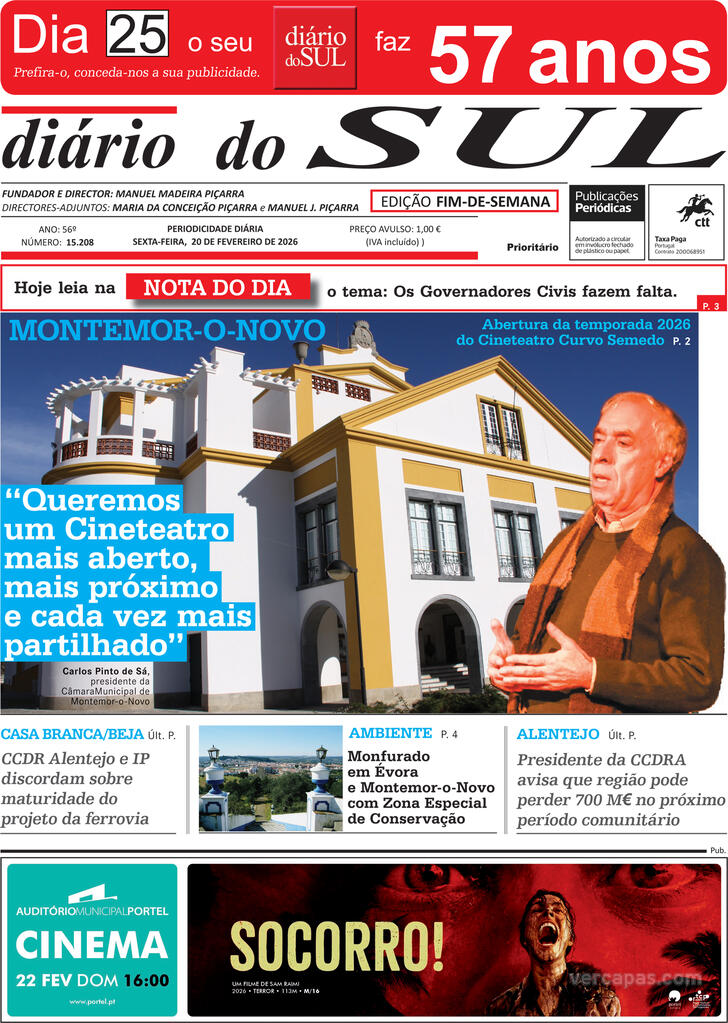 Capa Di�rio do Sul - 2026-02-20
