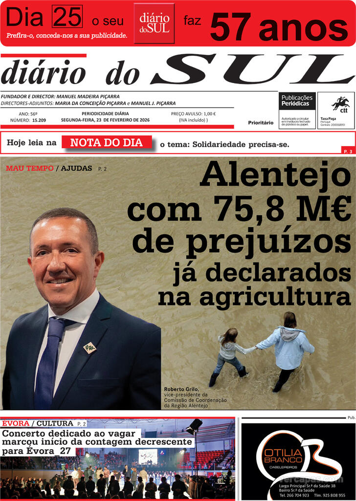 Capa Di�rio do Sul - 2026-02-23