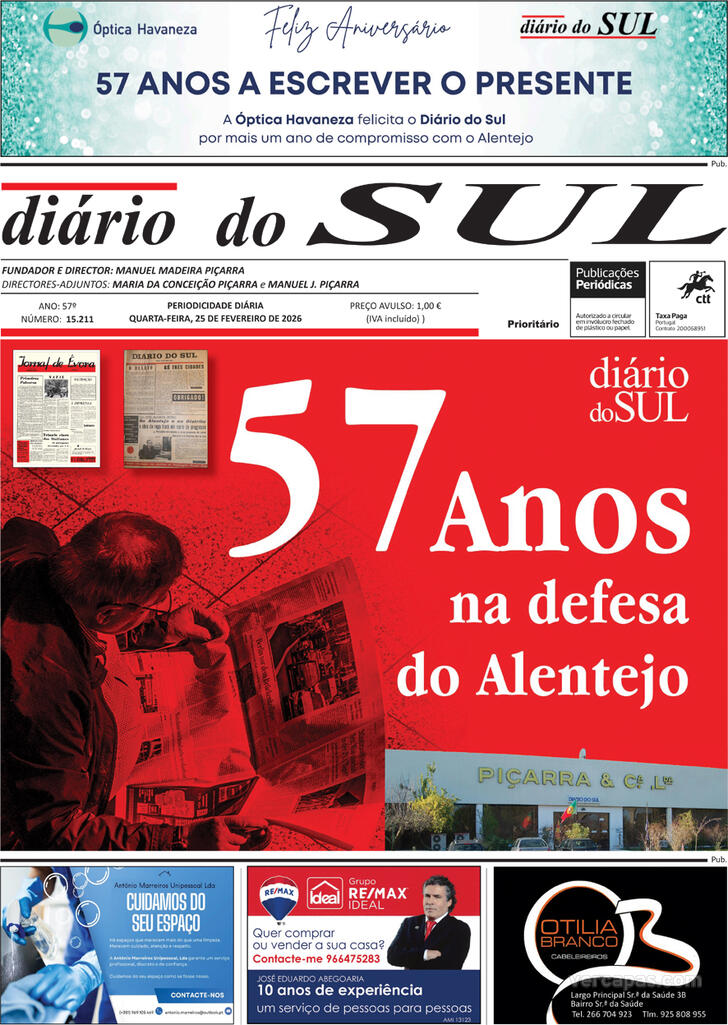 Capa Di�rio do Sul - 2026-02-25