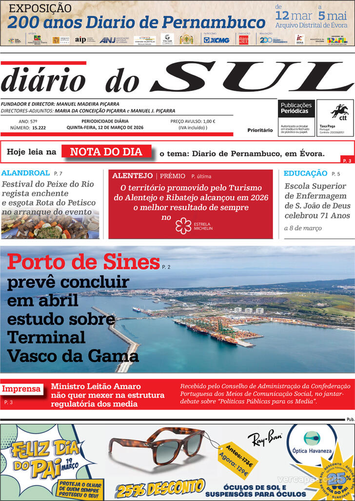 Capa Di�rio do Sul - 2026-03-12
