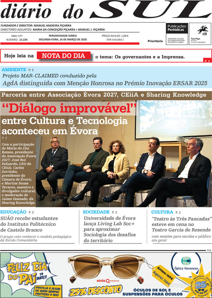 Capa Di�rio do Sul - 2026-03-16